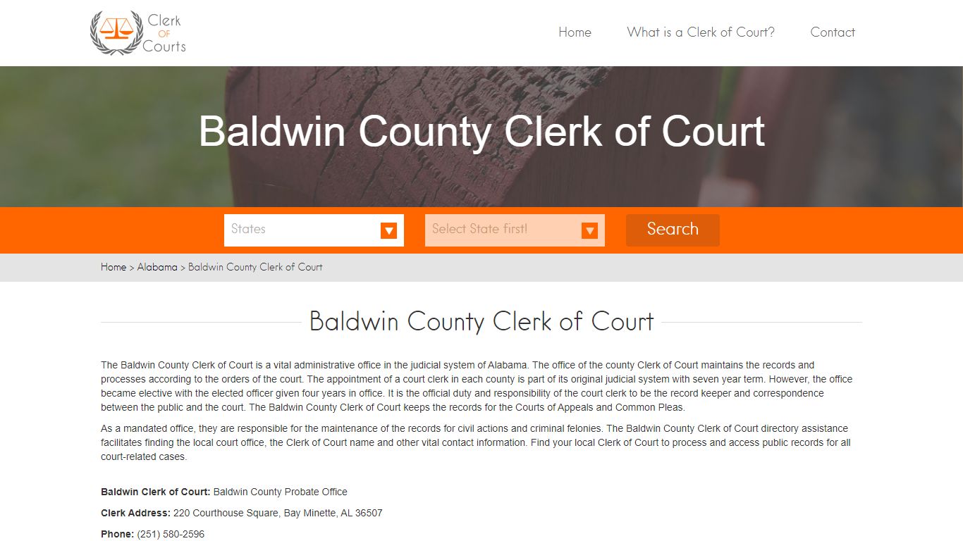 Find Your Baldwin County Clerk of Courts in AL - clerk-of ...